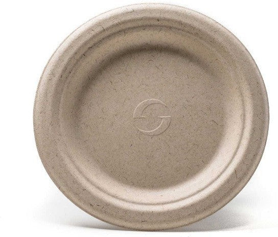 Green Wave International - 6" Bagasse Ovation Round Plate, 1000/Cs - OV-P006