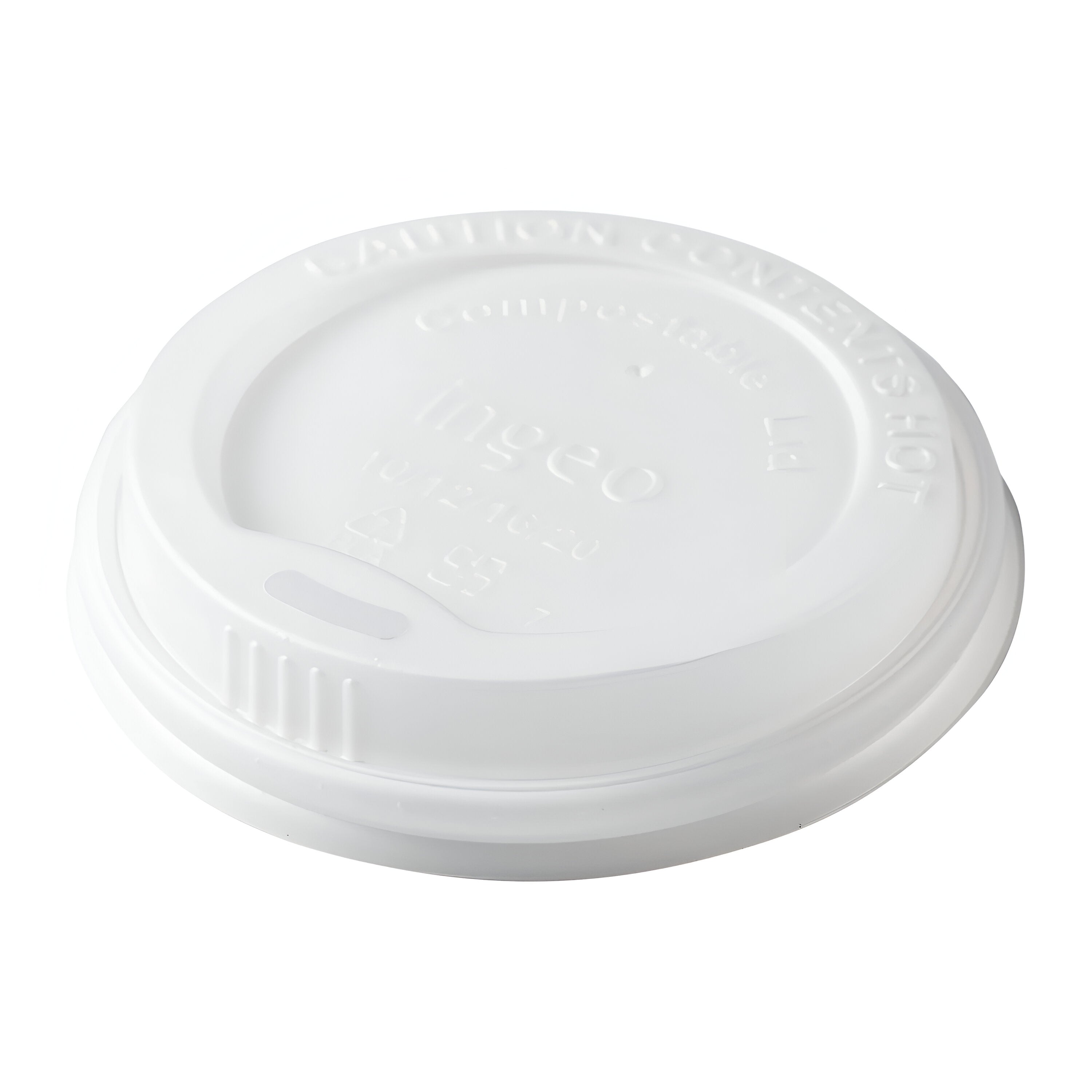 511 Foodservice - 10-20 Oz CPLA Compostable Hot Cup Lid, 1000/cs, 20 x 50 - HFCHCL-1020-CA