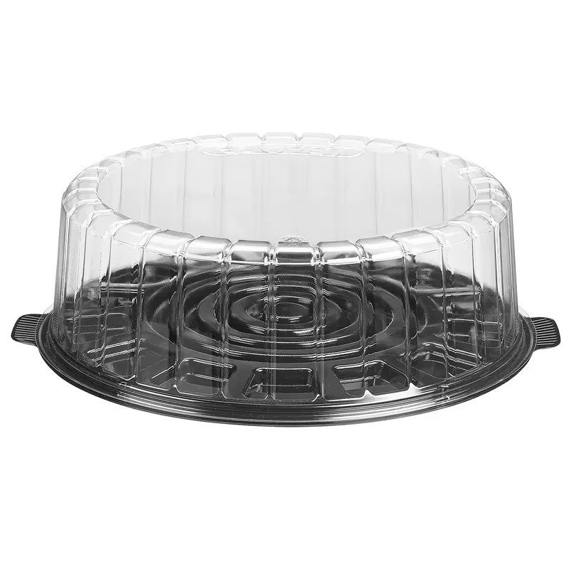 10.5 x 11.1 x 3.3 Shallow Single Layer Cakes Combo with Black Base and Lid, 50/Cs - 1010SBK