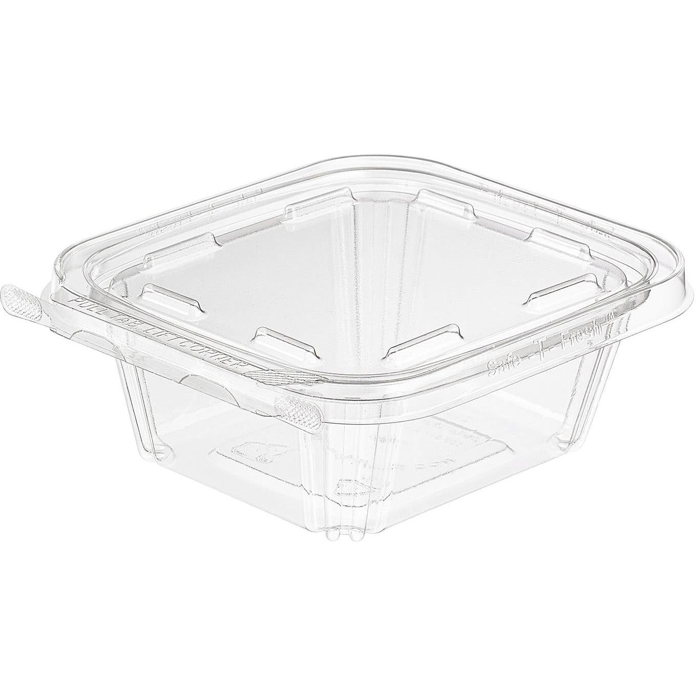Inline Plastic - 16 Oz Tamper Clear Square Hinged Container, 240/Cs