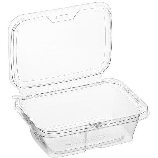 Inline Plastic - 24 Oz Tamper Clear Square Hinged Container, 200/Cs - 073858