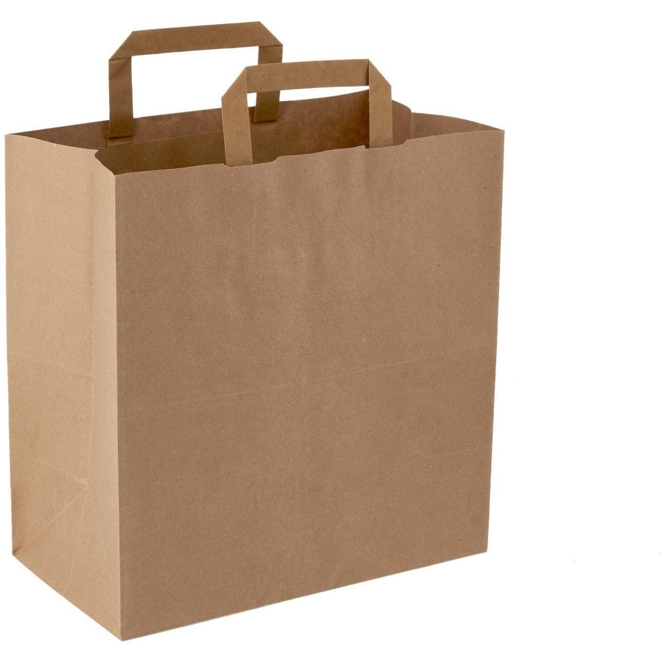 International Paper -  70#, 1/6 Flat Handle Brown Paper Bag, 300/Bn  - 5040