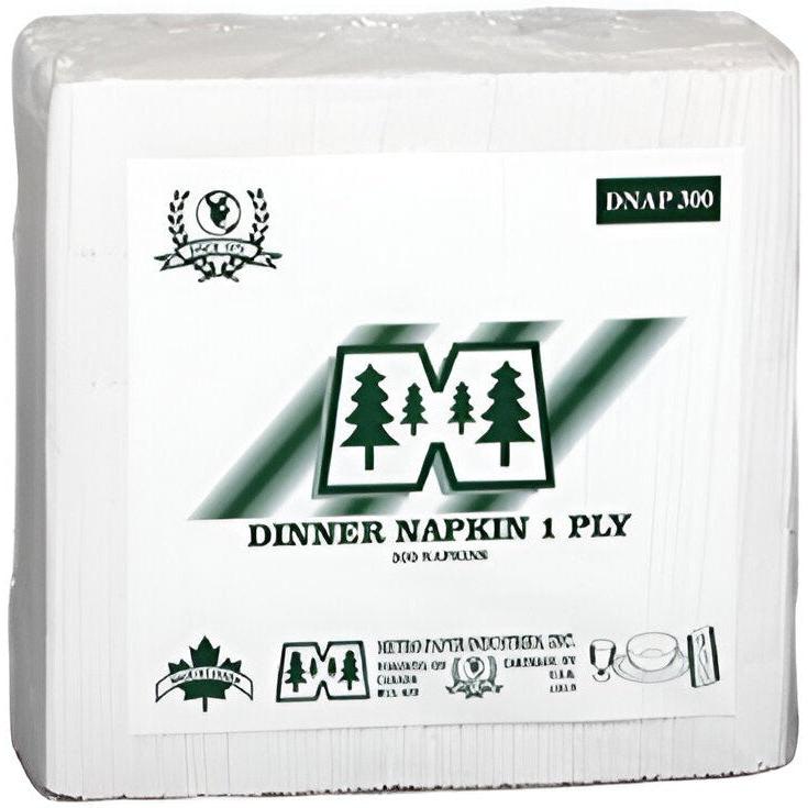 Metro - 1 ply White Dinner Napkins, 3000/Cs - 07225