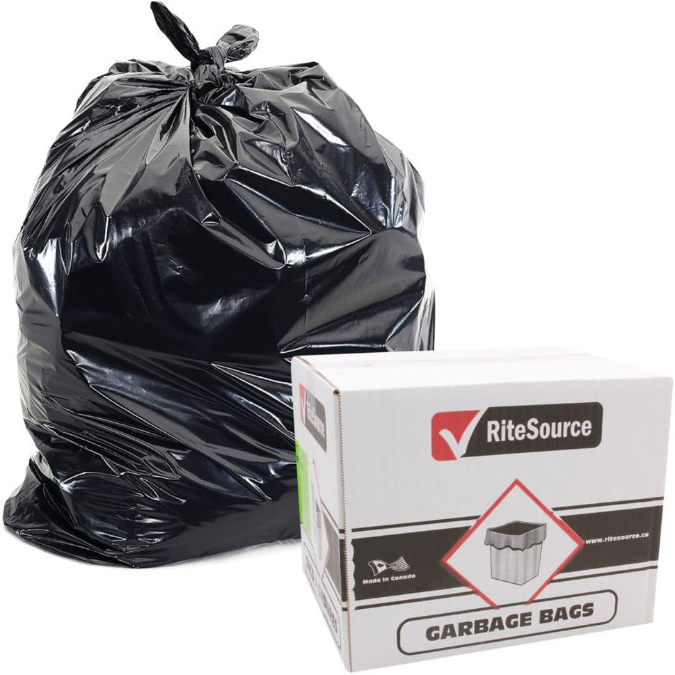 RiteSource - 20" x 22" Regular Black Garbage Bags, 500/cs - 2022RB