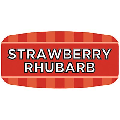 Precision Label & Tag - 1.5" Oval STRAWBERRY RHUBARB Label, 1000/Roll