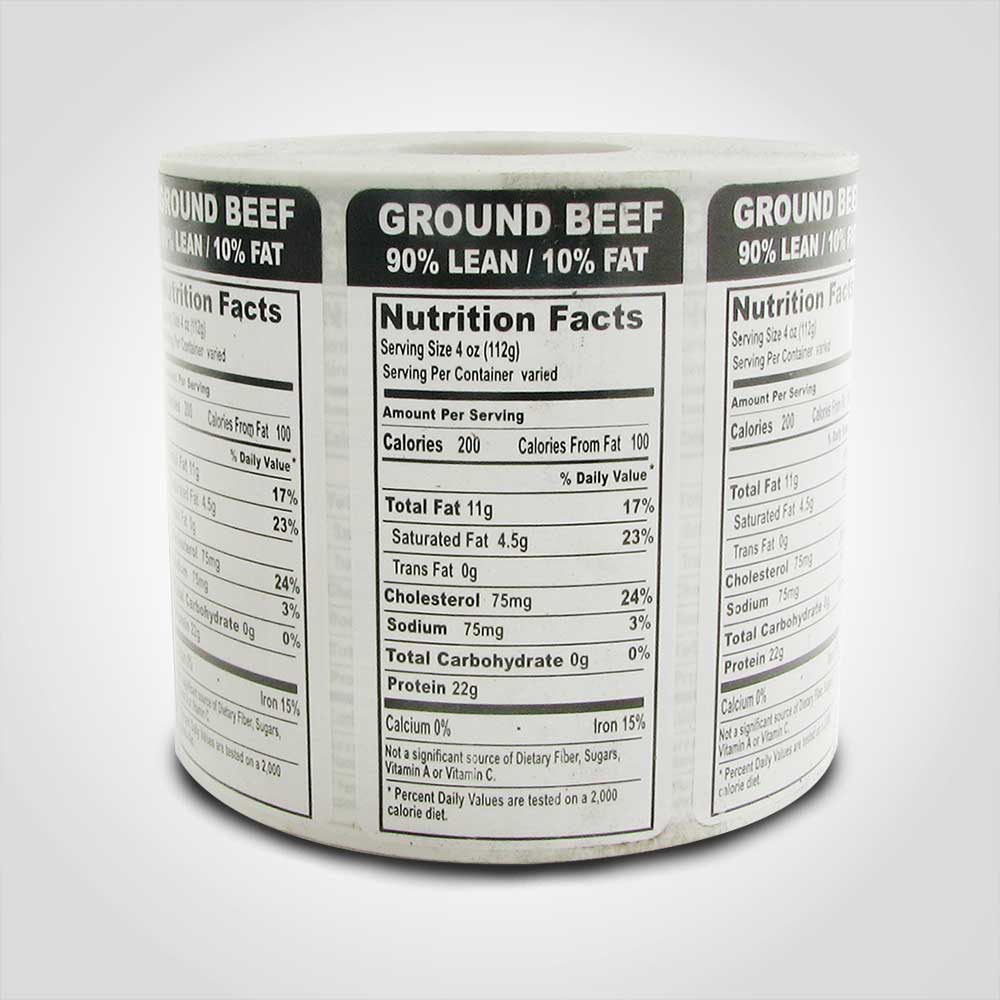 Precision Label & Tag - 1.5" x 3.5" White REGULAR GROUND BEEF Label, 1000/Roll