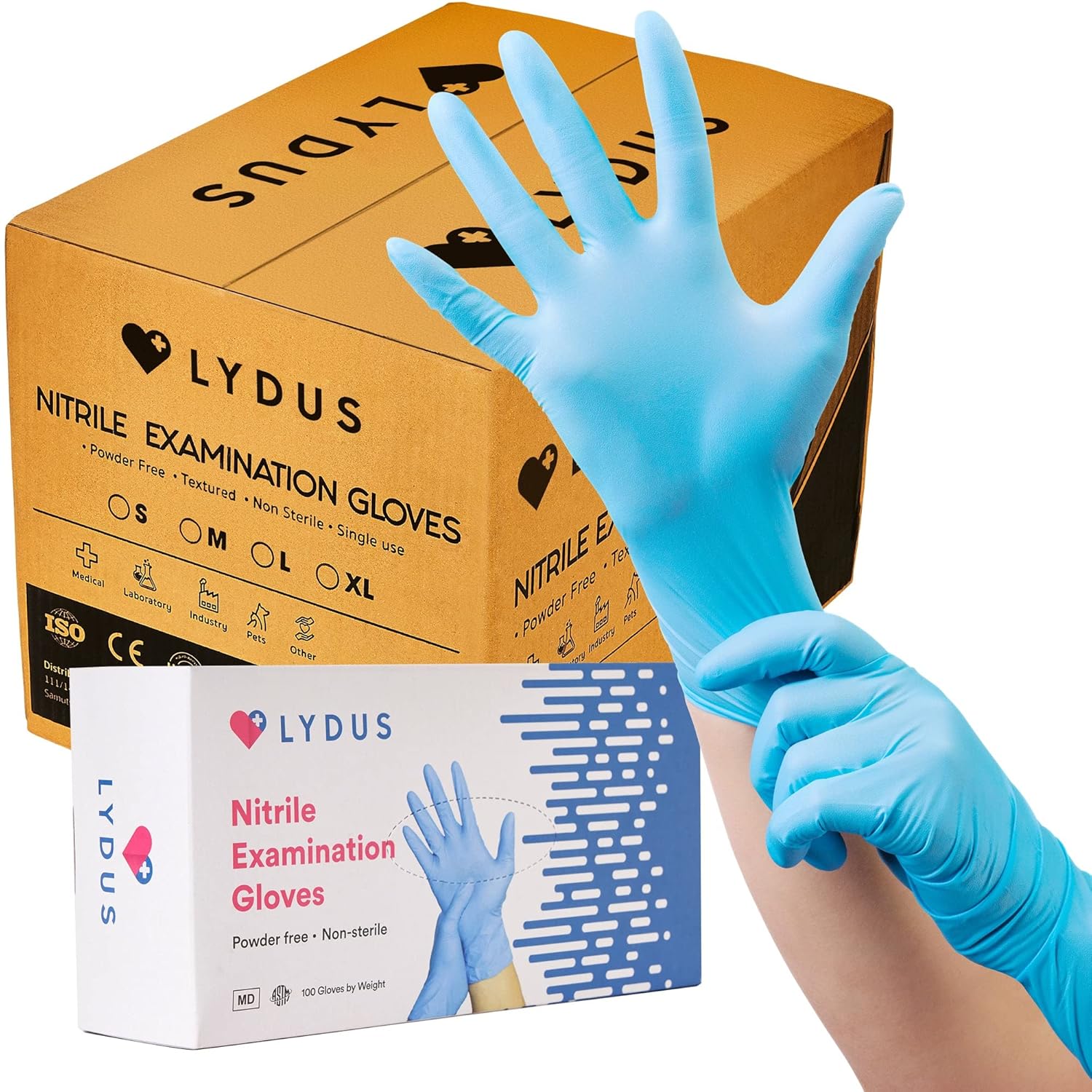 Lydus - 5 mil PF Blue Large Nitrile Gloves, 100/bx, 10bx/cs - LYDUSNP100L