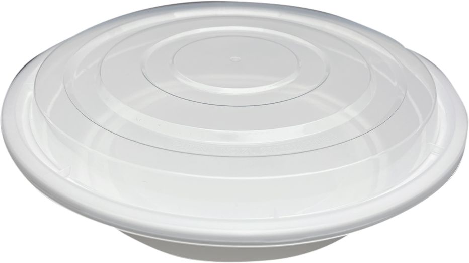 RitePak - 9" White Round Mircrowavable Container Combo, 150/Cs - MC0948W