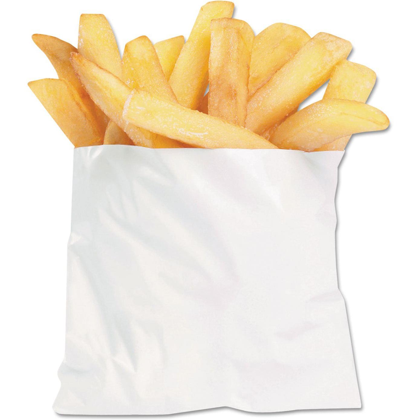 McNairn - 5" X 1.5" X 4.5" White Plain French Fry Bag - 320485