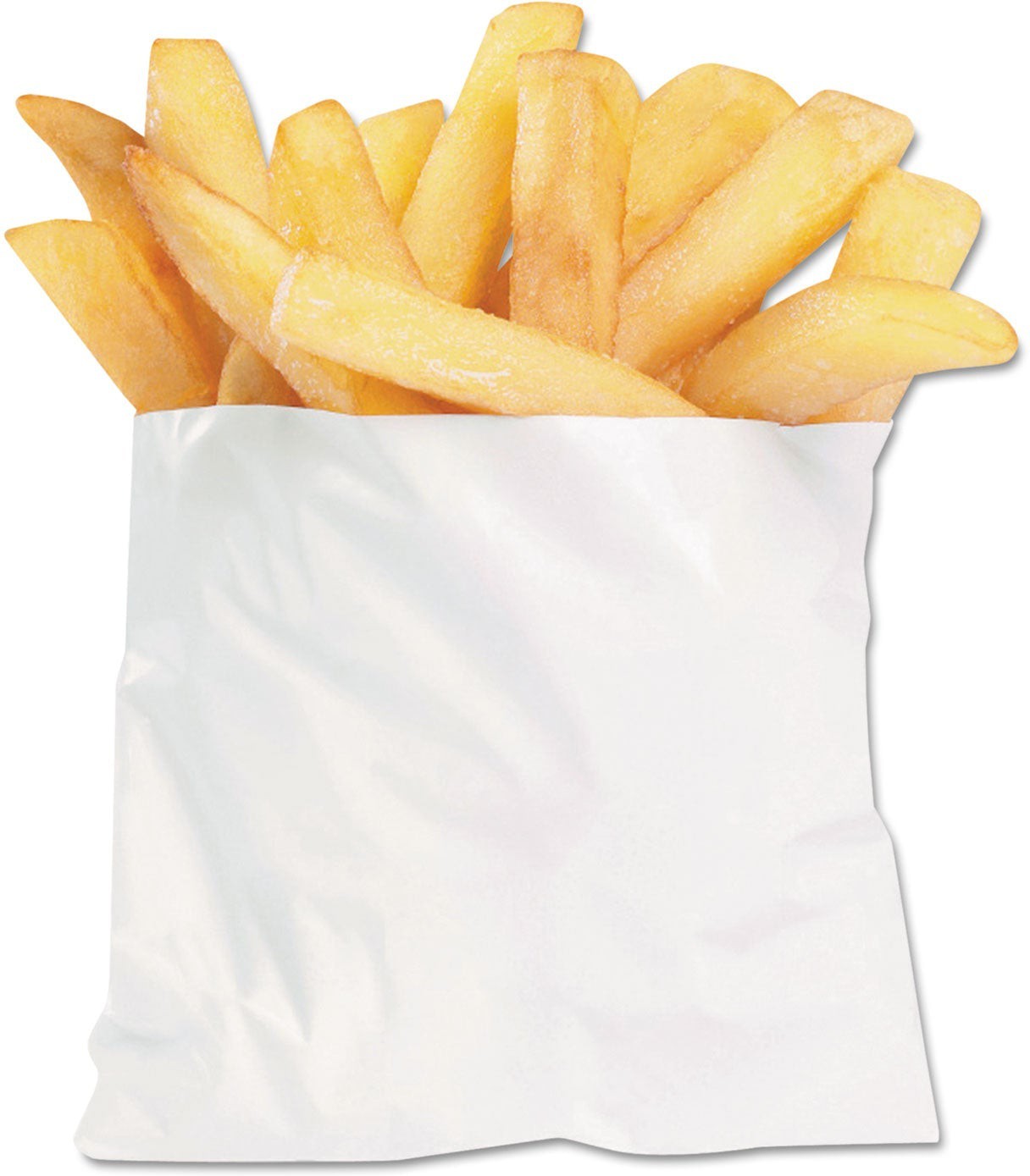 McNairn - 5" X 1.5" X 4.5" White Plain French Fry Bag - 320485