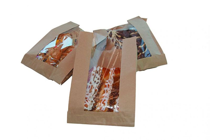 McNairn - 7" x 4" x 16" Brown Paper Bag with Window, 1000/Cs - MCN320865