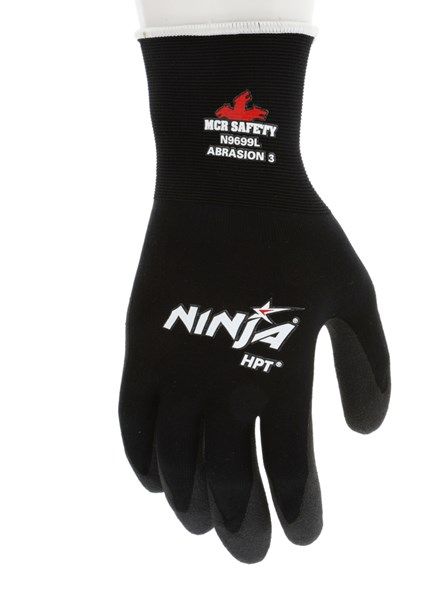 Ralston CanSafe - Ninja® HPT Black Nylon Glove - Medium HPT Coated Palm and Fingertips, 12 Dozen/Case - MCRN9699M