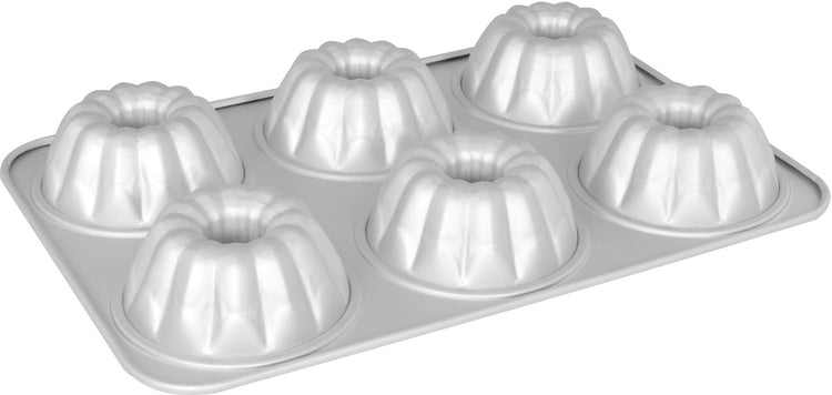 Fat Daddio's - 4" Aluminum Anodized Mini Fluted Baking Mold Pan - MFN-FMC