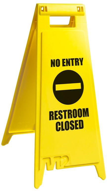 M2 Professional - 28" RESTROOM CLOSED Floor Sign, 6/Cs - WF-7008