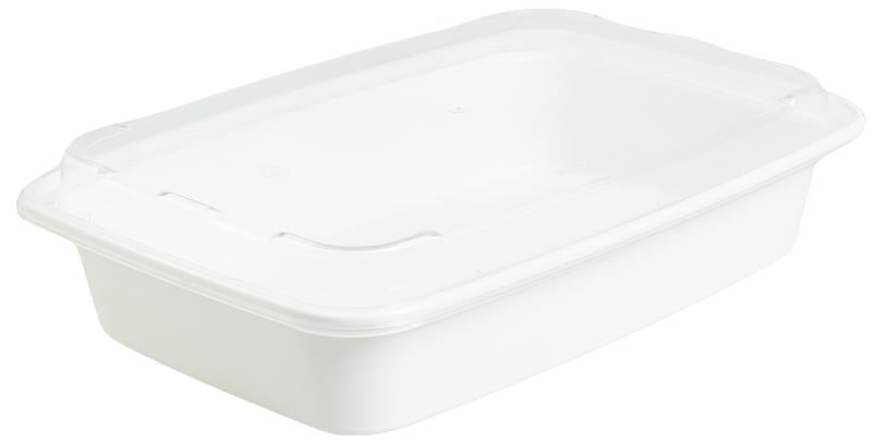 7" x 5" x 1.5", 16 Oz White Rectangular Container Combo, 150/CS 60Cs/Sk 4Cs/Tier - T16