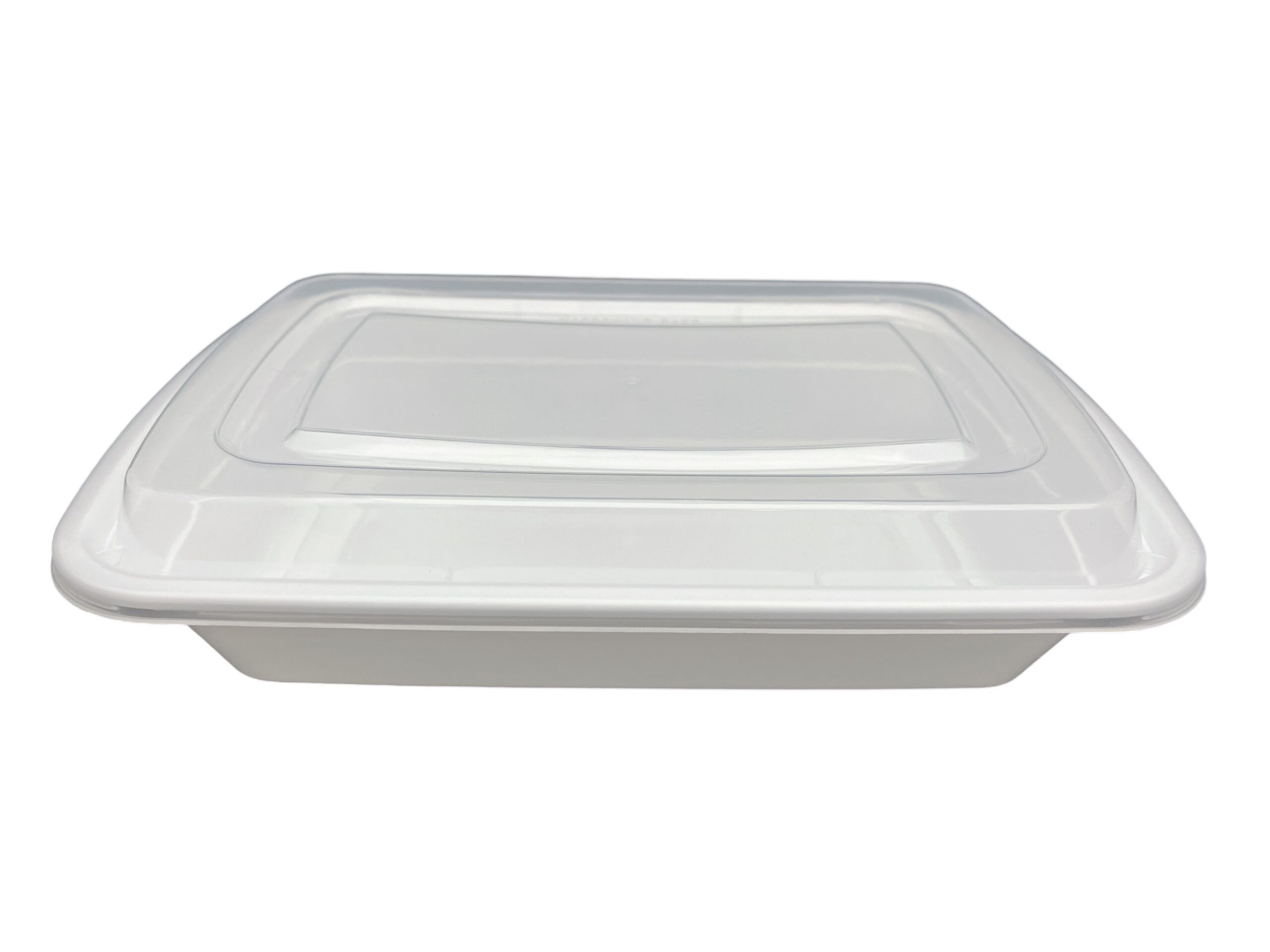 T-32 8" x 6" x 1.75" White Rectangular PP Container Combo, 150Pcs/Cs 60Cs/Sk 6Cs/Tier - PCM8632W