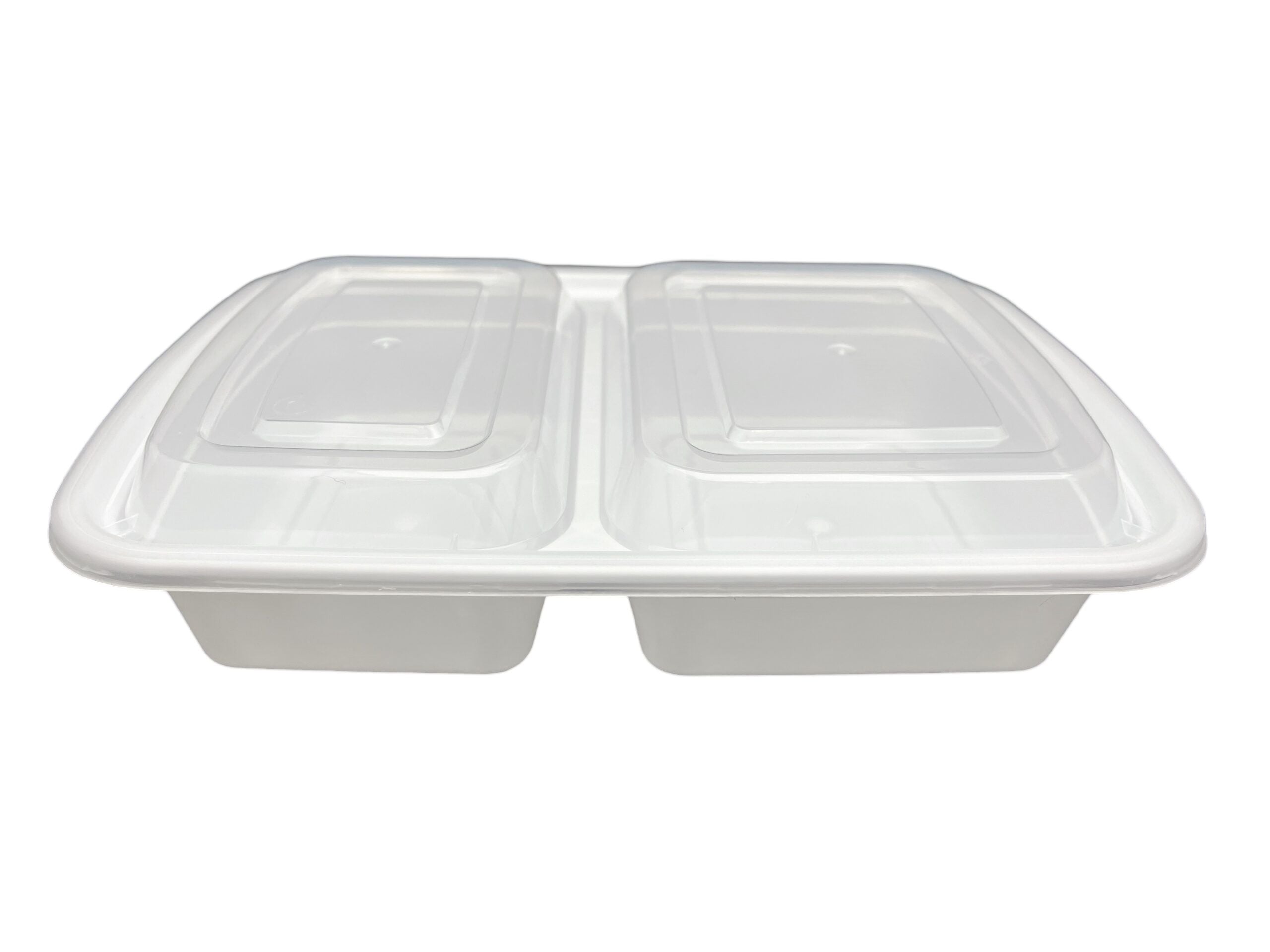 PCM Pak - 2 Oz Rectangular Container with 2 compartment and Lids Combo Pack, 150/case - PCMDT32B