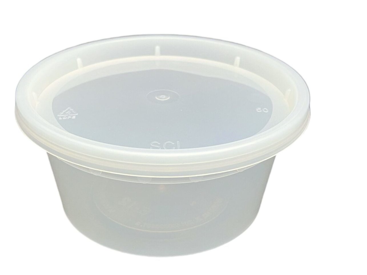 12 Oz Polypropylene Clear Deli Container with Lid Combo, 240 sets/Case - PCMS12