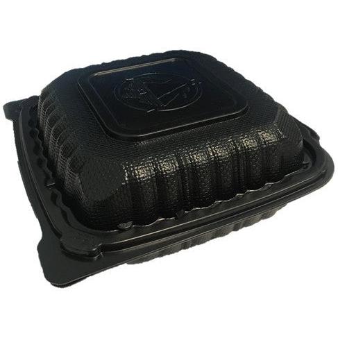 PCMPAK - 8" X 8" MFPP Microwavable Hinged Lid Container with 1 Compartment, 180/Cs - SL-81