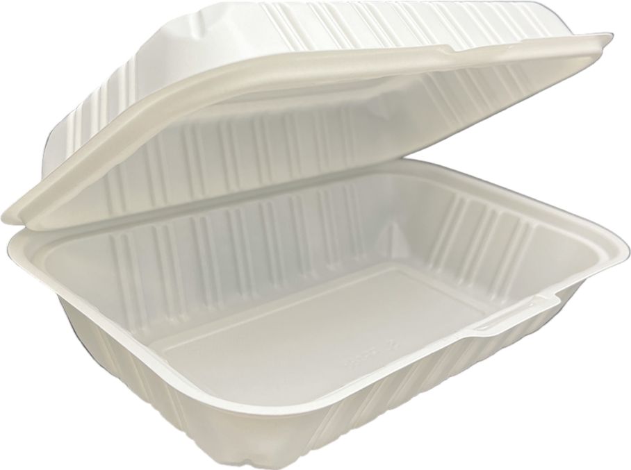 PCM Pak - 9" X 6" X 2.75" White Hinged Container, 200/Cs - SL-PP188