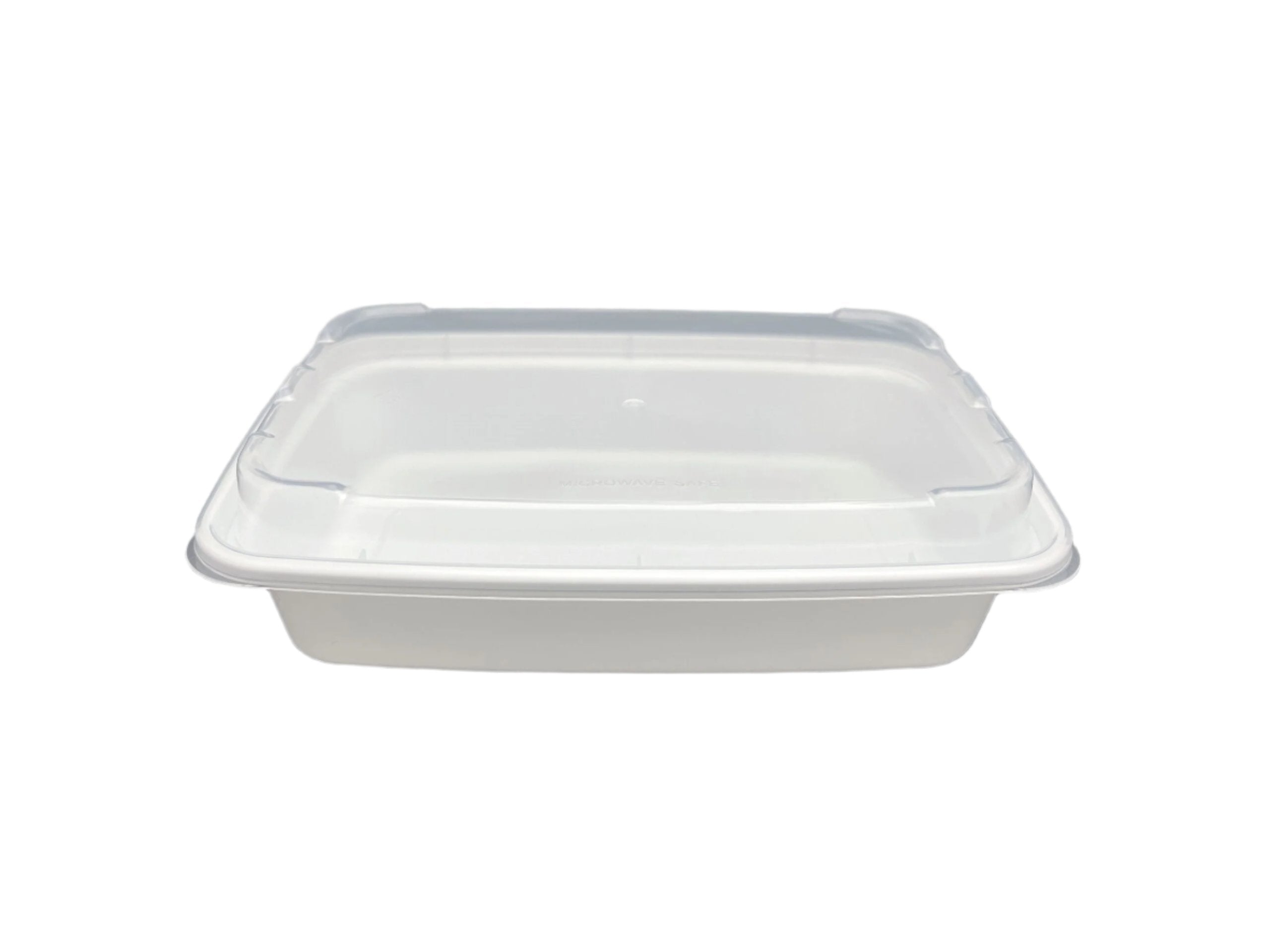 PCM Pak - 16 Oz White Rectangular Container & Lids, Combo, 150/case - PCMT16