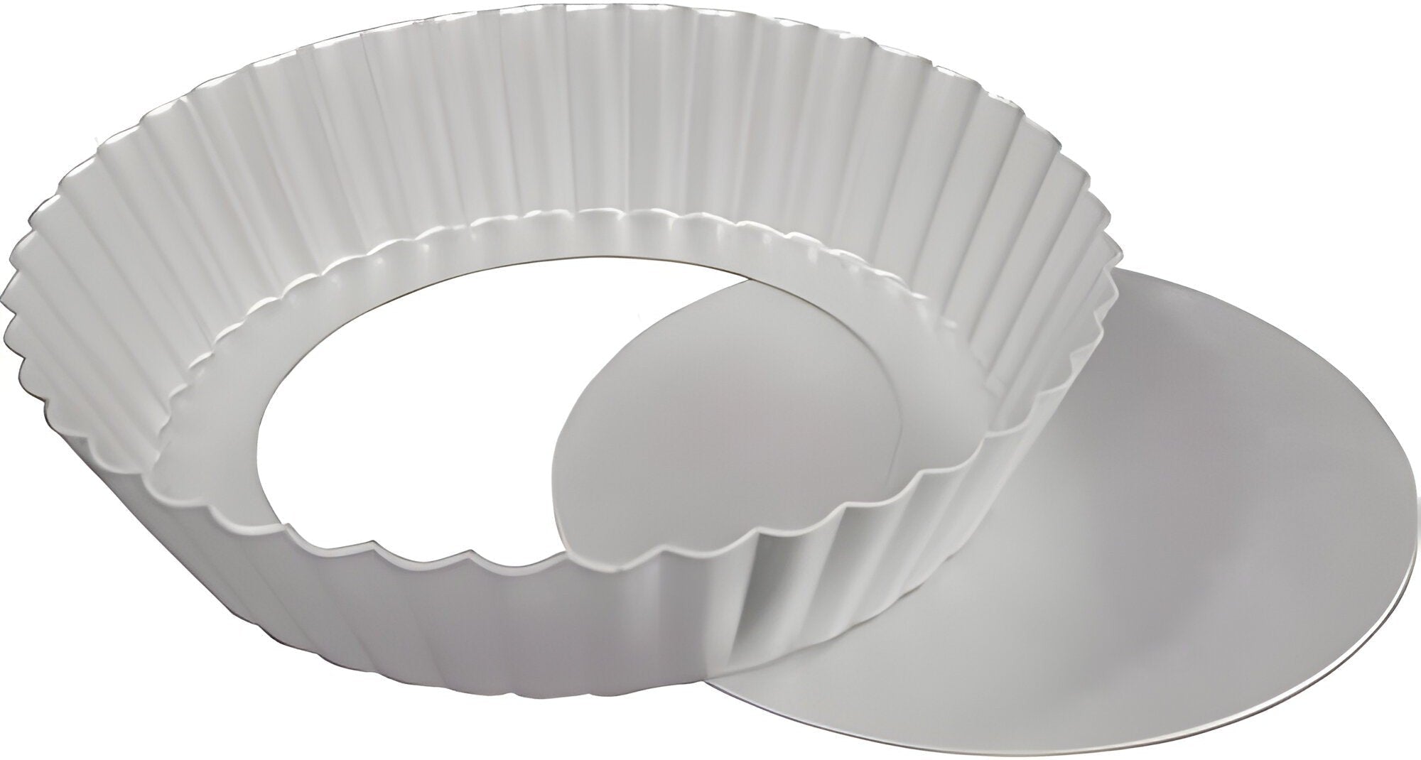 Fat Daddio's - 10" x 2" Aluminum Anodized Fluted Removable Bottom Tart Pan - PFT-102