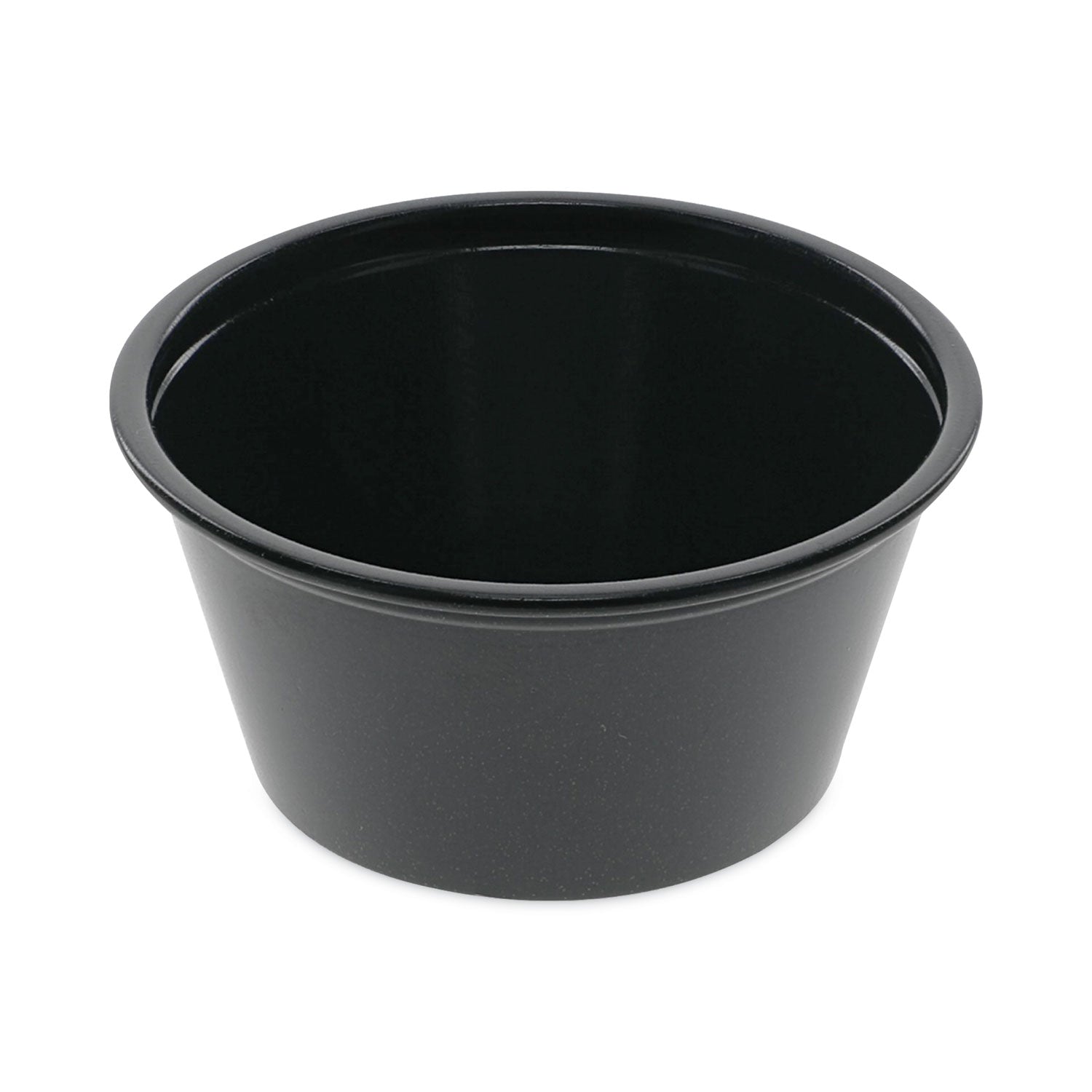 Phoenix Packaging - 2 Oz Black Plastic Portion Cup, 2500/Case - PHOCOVPK002