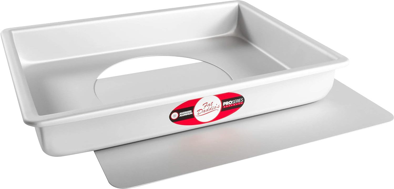 Fat Daddio's - 9" x 13" x 2" Aluminum Anodized Removable Bottom Sheet Cake Pan - POBCC-9132