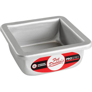 Fat Daddio's - 4" x 4" x 2" Anodized Aluminum Square Cake Pan - PSQ-442