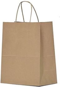 RiteEarth - 8" X 4.5" X 8" Paper Kraft Twist Handle Bag, 250/CS - PT08408KP