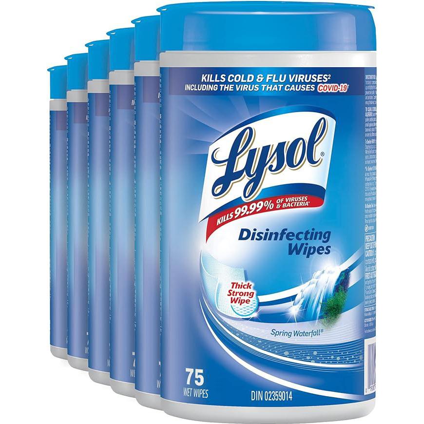 Lysol - Spring Waterfall Disinfect Wipes, 35 Wipes/Bt, 12 Bt/Cs - RC75553