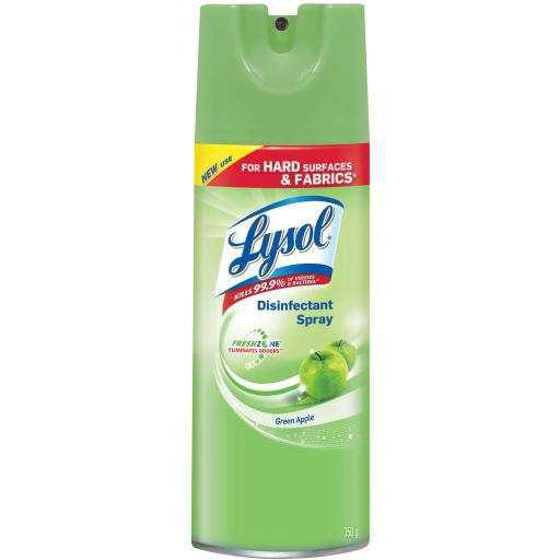Lysol - 350 gm Green Apple Disinfectant Spray, 12Btl/Cs - RBG77785