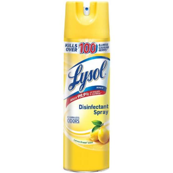 Lysol - 350 gm Lemon Breeze Disinfectant Spray, 12Btl/Cs - RBG87871