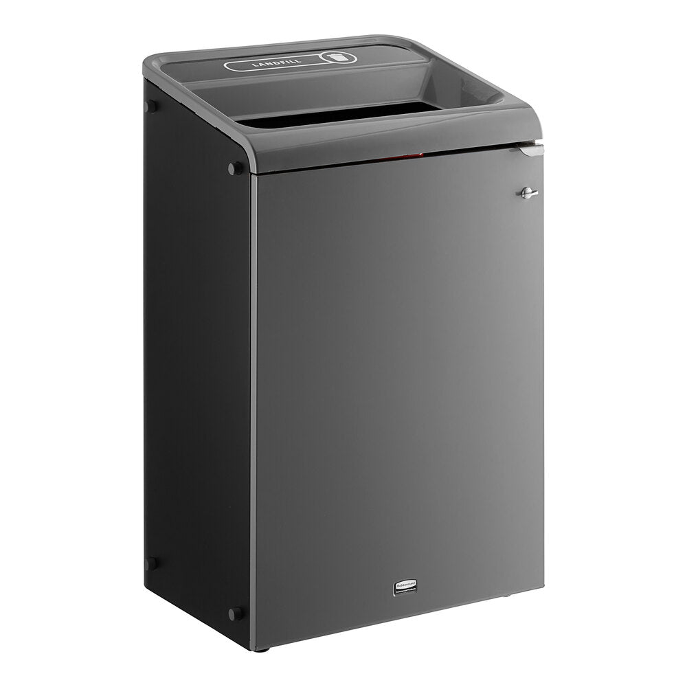 Rubbermaid - 33G Black Configure Waste Landfill Container with Label says "Landfill" - RCP1961628B