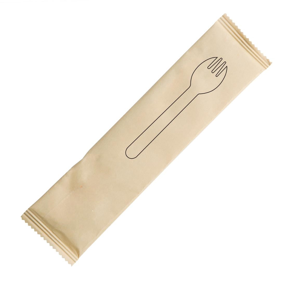 C1605W 6" Wooden Spork Wrapped