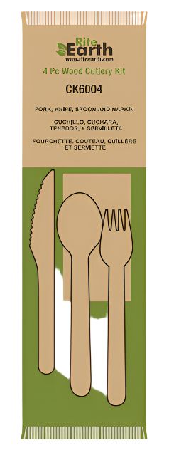 Cutlery Kit 4pc Wood (K,F,S,N)