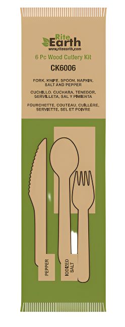 Cutlery Kit 6pc Wood (F,K,Sp,N,S,P)