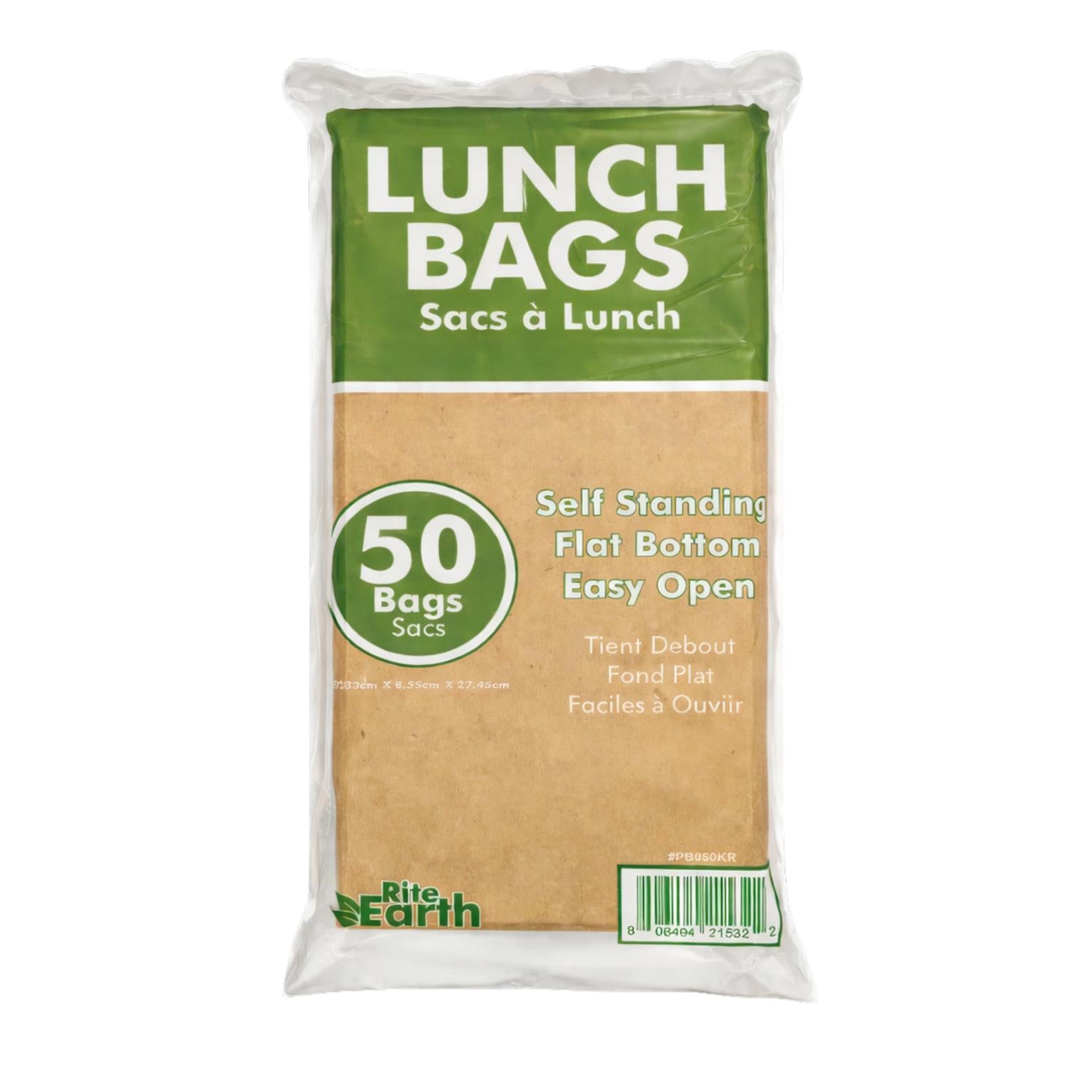 RiteEarth - 5lb Paper Bag Retail Pack Lunch Bag Kraft - PB050KR