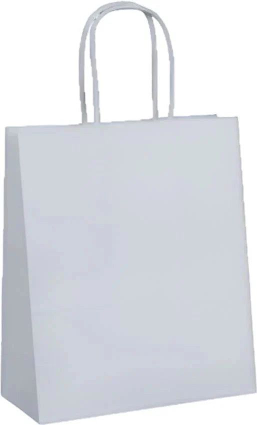 RiteEarth - 16" x 6" x 12" White Twist Handle Paper Bag, 250/cs - REPT16612KRPC