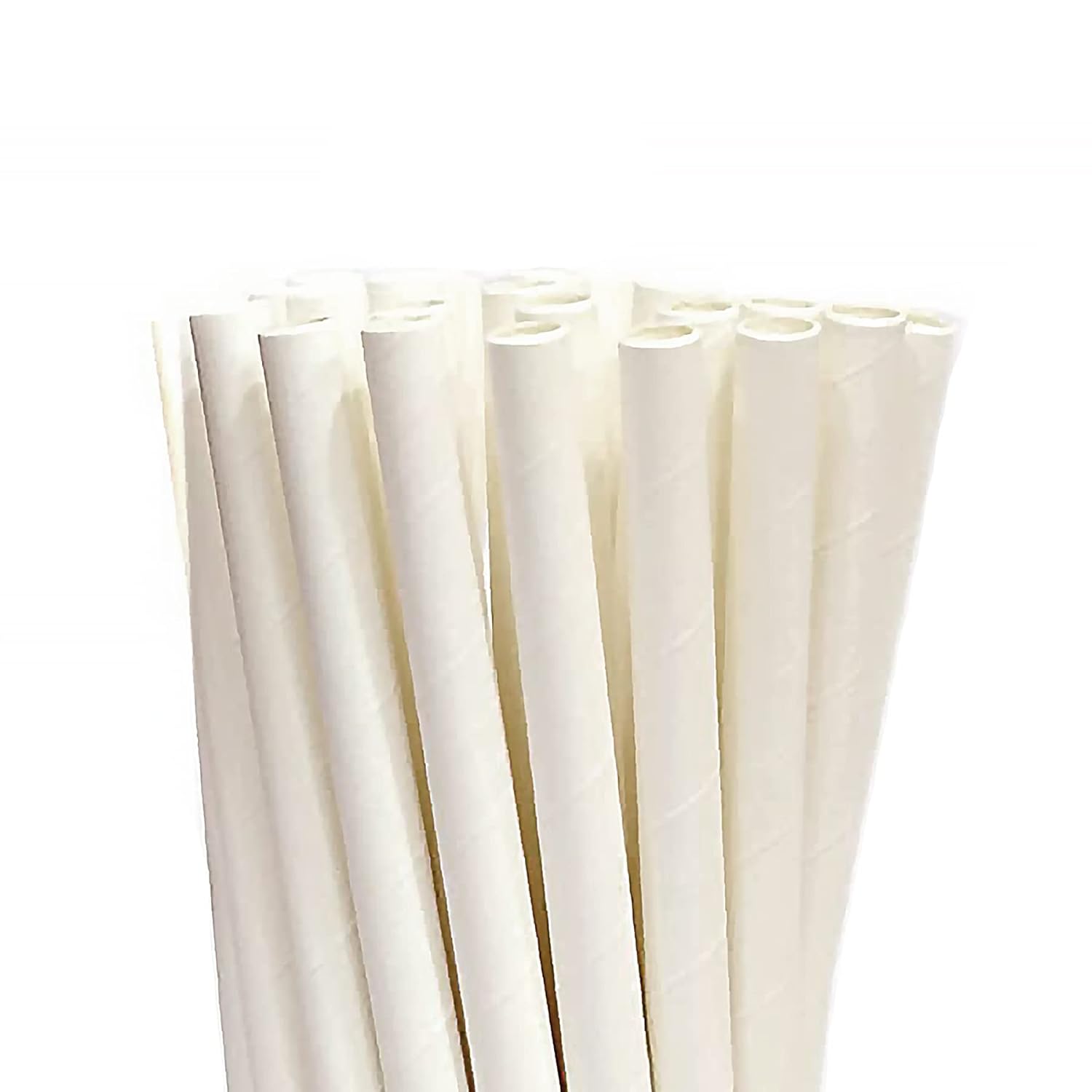 RiteEarth - 8" White Paper Jumbo Milkshake Straws, Pack of 250, 9bx/cs - RESE0810