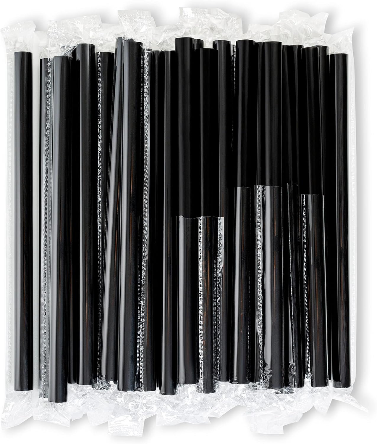 RiteEarth - 8" Black Paper Jumbo Milkshake Straws, Pack of 250, 9bx/cs - RESE0819