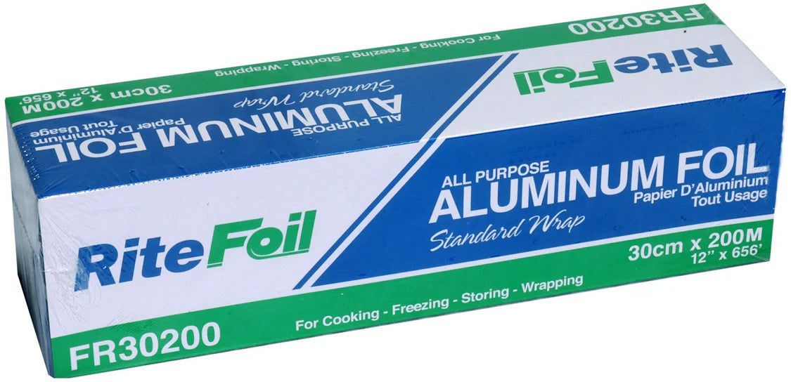 RiteFoil - 11.8" x 656.1' Aluminum Foil Roll, 6rl/cs, 432rl/sk, 99cs/sk, 11Cs/Tier - RFFR30200