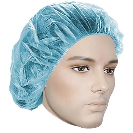 Ronco - 24" Blue Non-Woven Polypropylene Bouffant Hairnets Cap, 100/pk, 10pk/cs - RNC17024B