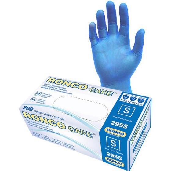 RONCO - Medium Blue Vinyl Gloves, 100/bx - 2133BF