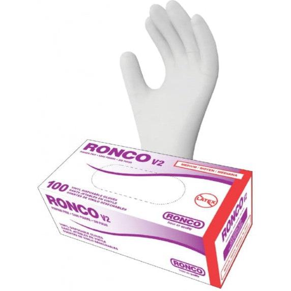 RONCO - Medium Clear Vinyl Gloves, 100/bx - 233CF
