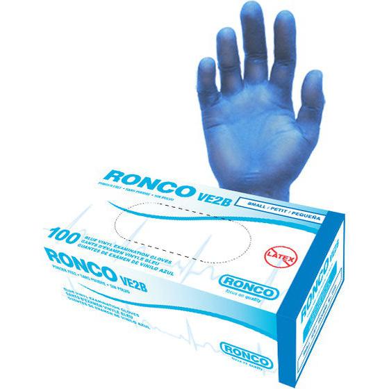 RONCO - Large Blue Vinyl Powder-Free Examination Gloves - 335L