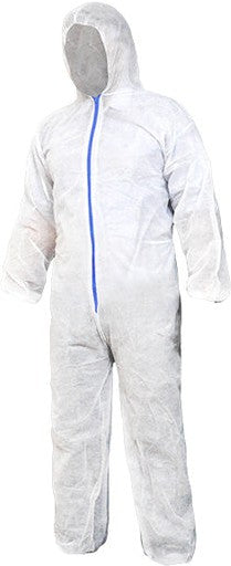 RONCO - White Large Non-woven Polypropylene Disposable Coverall with Hood - 421-L