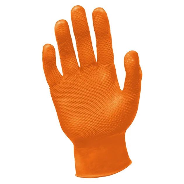 Ronco - Powder Free Octopus Grip 8 mil X-Large Orange Nitrile Gloves, 500/bx 10 bx/cs, 42cs/sk - RNC768XL