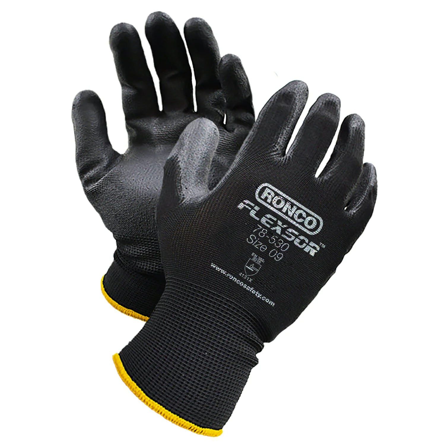 Ronco - 12x6 Flexsor PU Coated Small Polyester Gloves Pair, 72 Pairs/Case - RNC7853007