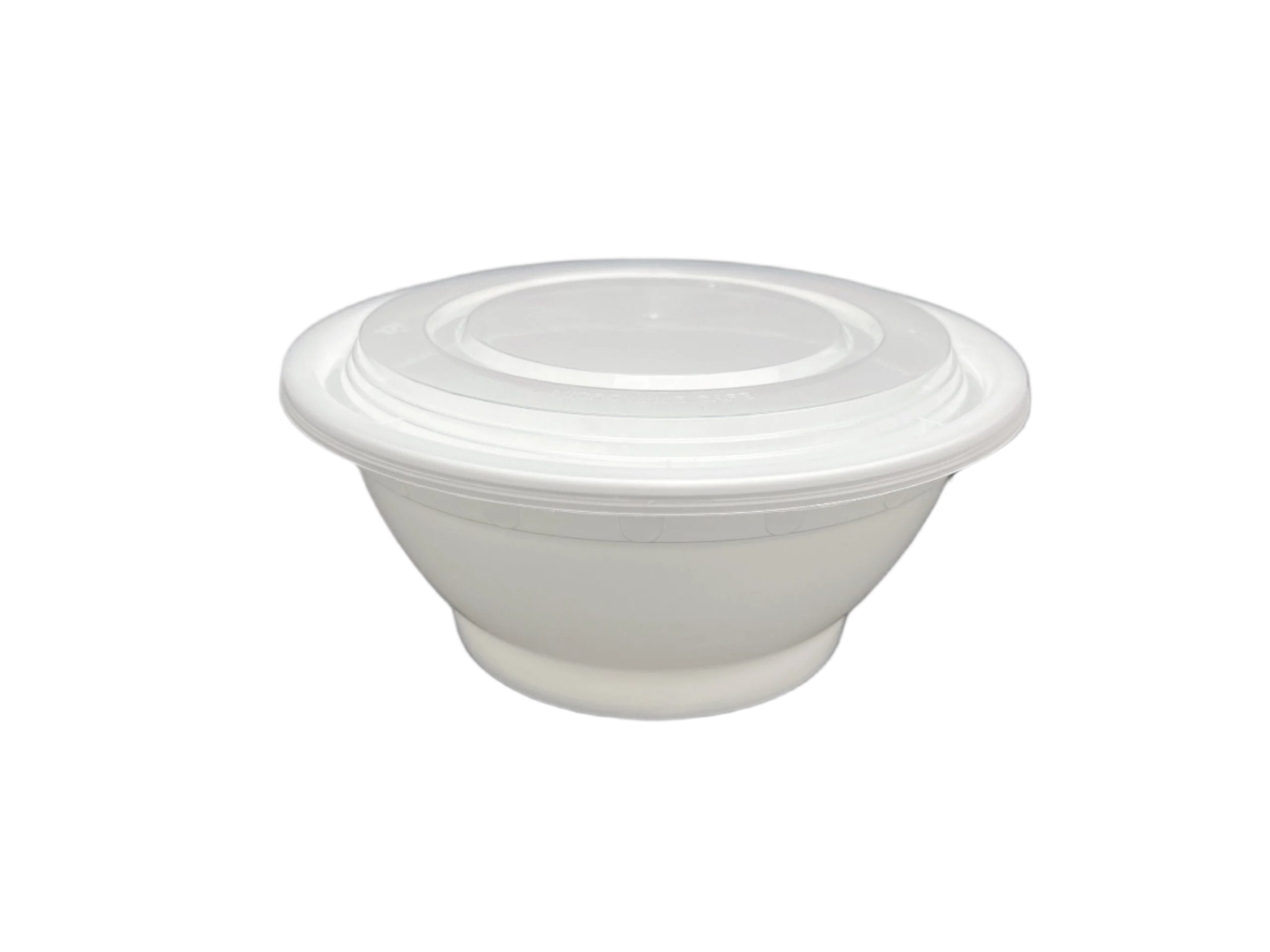 B-38B 32oz Plastic Bowl/Lid Combo White